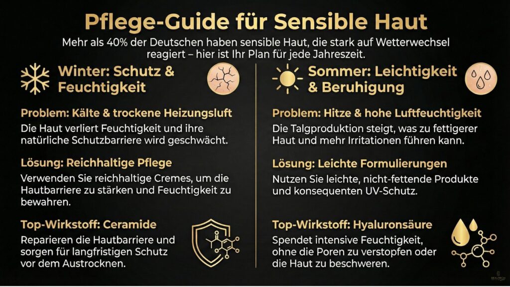 Sensible Haut bei jedem Wetter – Pflege im Jahreszeitenwechsel